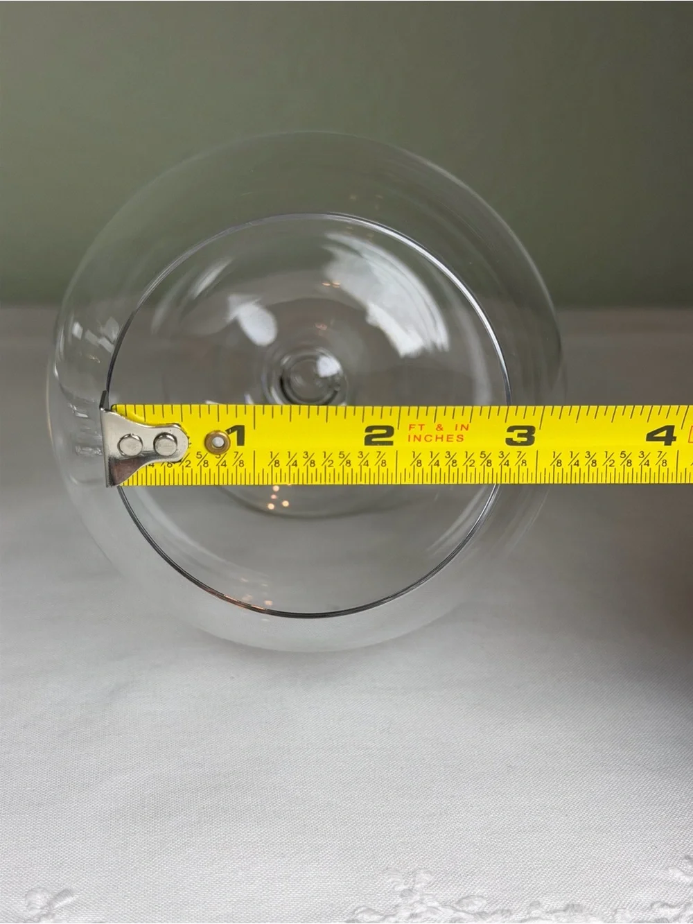 Vintage Large Clear Brandy Snifter Oversized Wine Balloon Glasses Set of 4